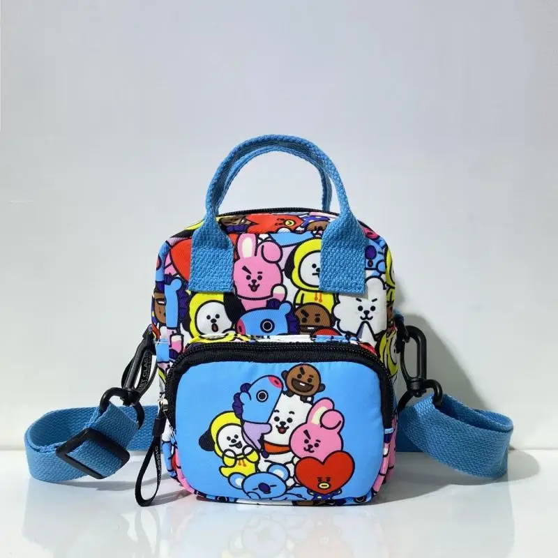 Anime Cartoon Bt21 Canvas Messenger Bag Shoulder Bag Chest Bag Outing Leisure Travel Shoulder Bag Mobile Phone Bag Gifts