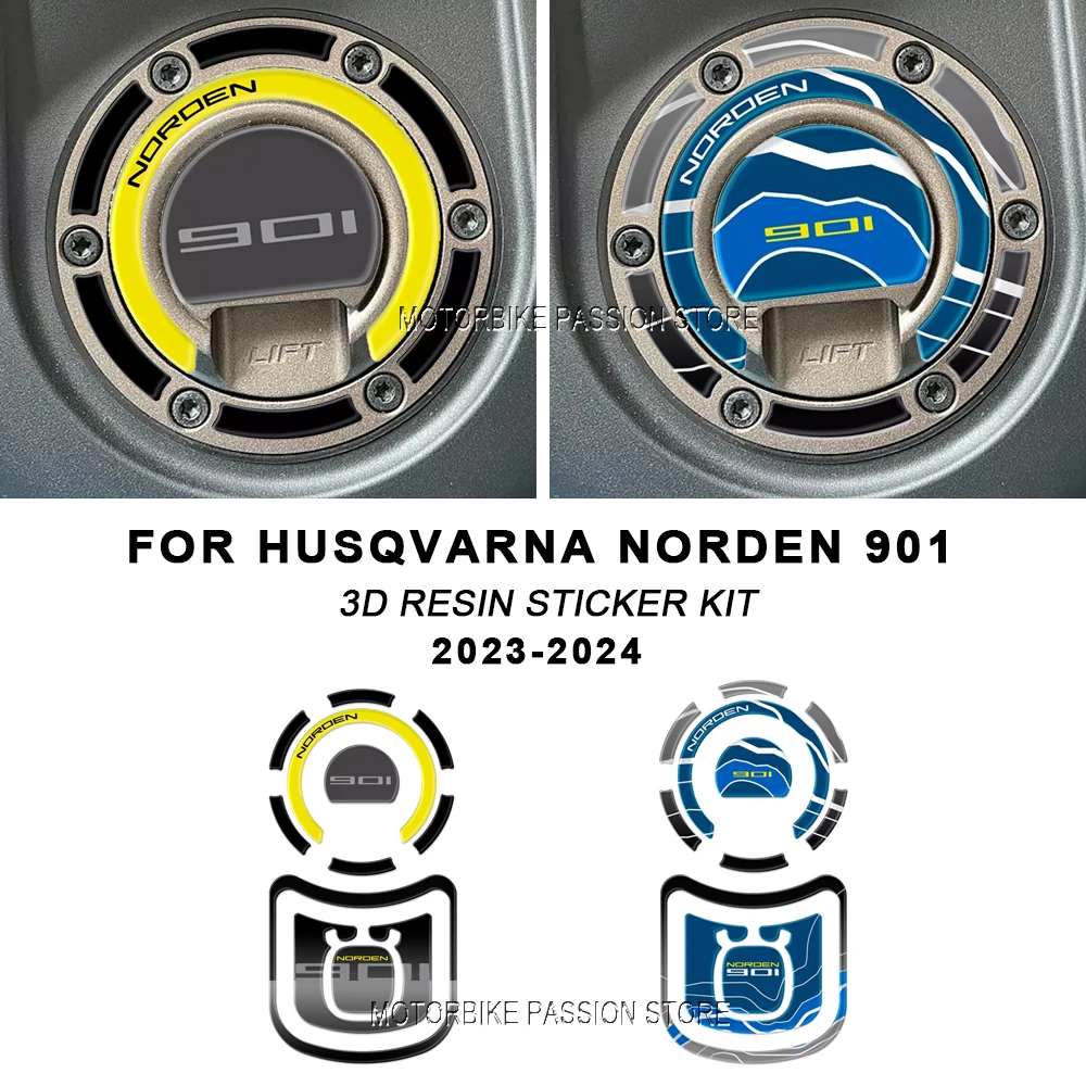

For Husqvarna Norden 901 2023 2024 3D Motorcycle Sticker Gasoline Cap Protection Kit Scratch Resistant Decal Tank cover Sticker