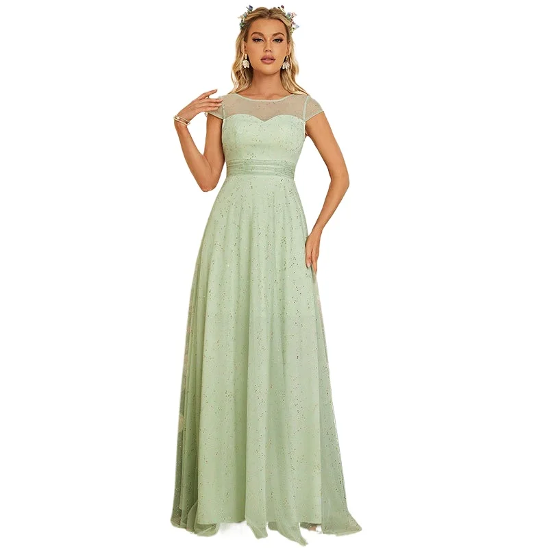 

Elegant Sweet Sleeveless Fairy Chiffon Long Dress Mint