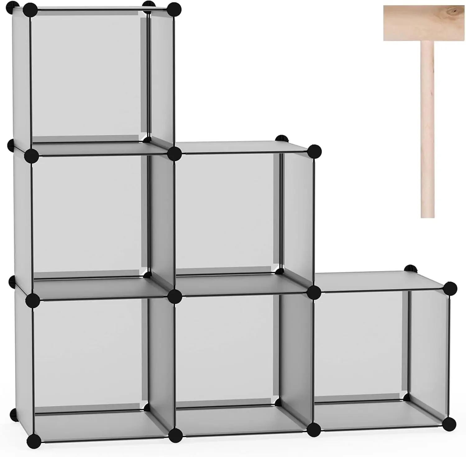 

Cube Storage Organizer, 6-Cube Shelves Units, Closet Cabinet, DIY Plastic Modular Book Shelf, Ideal for Bedroom, Living Room,