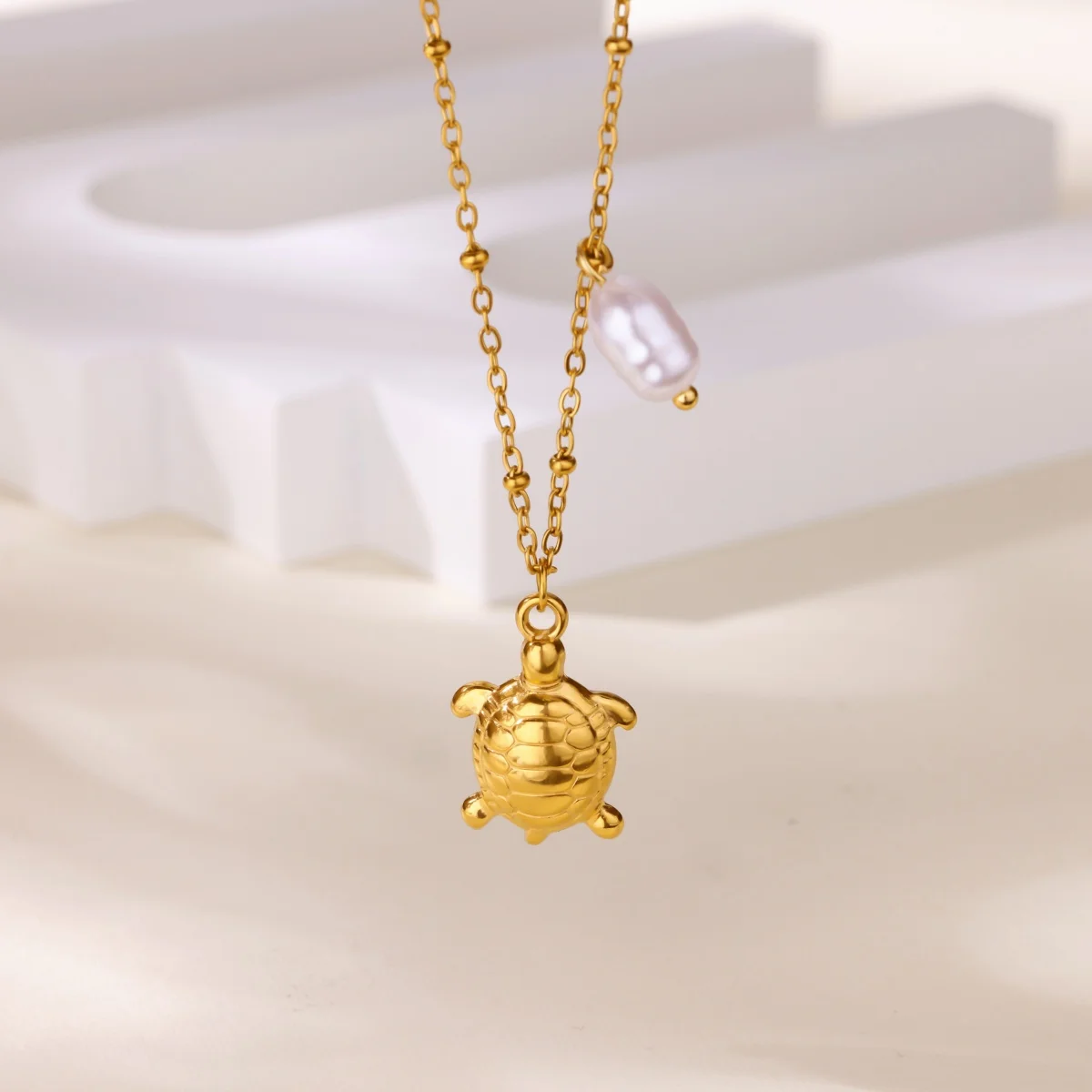 Turtles Pendant Necklaces for Women Ocean Style Trendy Necklace 2025 New Conch Charm Anti-allergic 316L Stainless Steel Jewelry