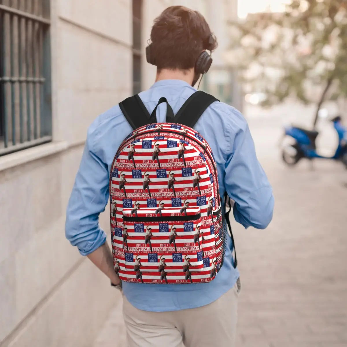 Bruce Springsteen 2024 World Tour Rock Music Student Backpack School Bag Hiking Travel Daypack Boys Girls Bookbag Shoulder Bags