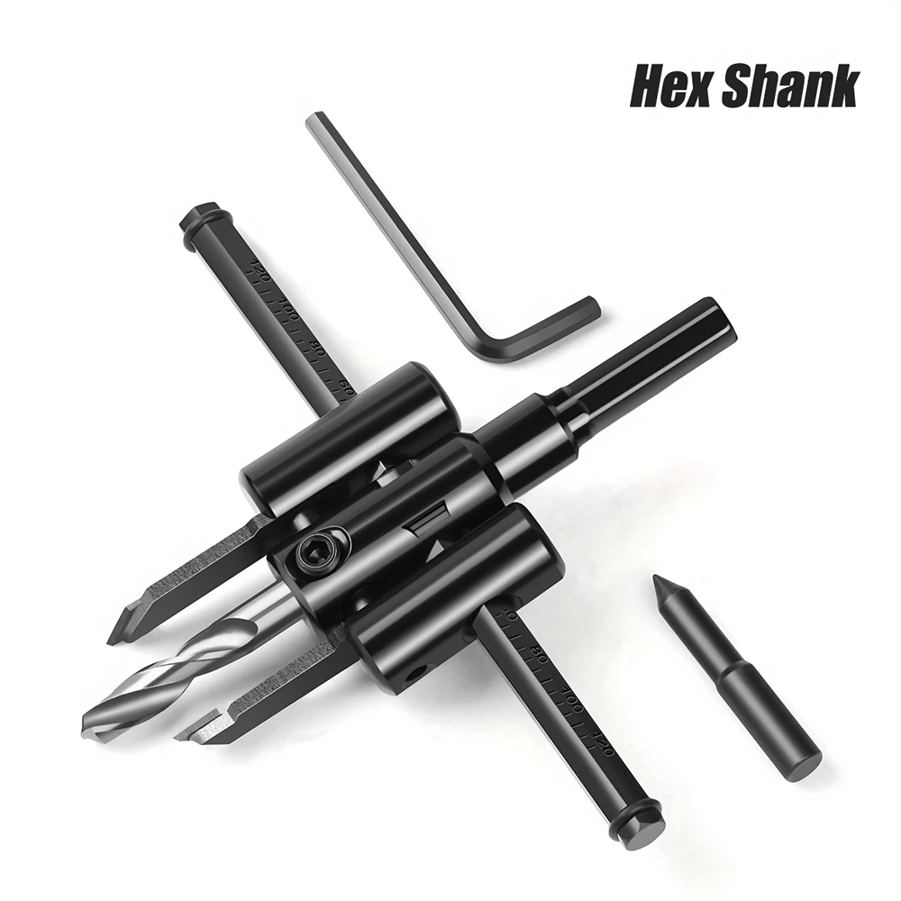 

Woodworking Hole Cutter Adjustable Diameter Carbide Drill Bits Set for Solid Wood Composite Plates Gypsum Board Opening