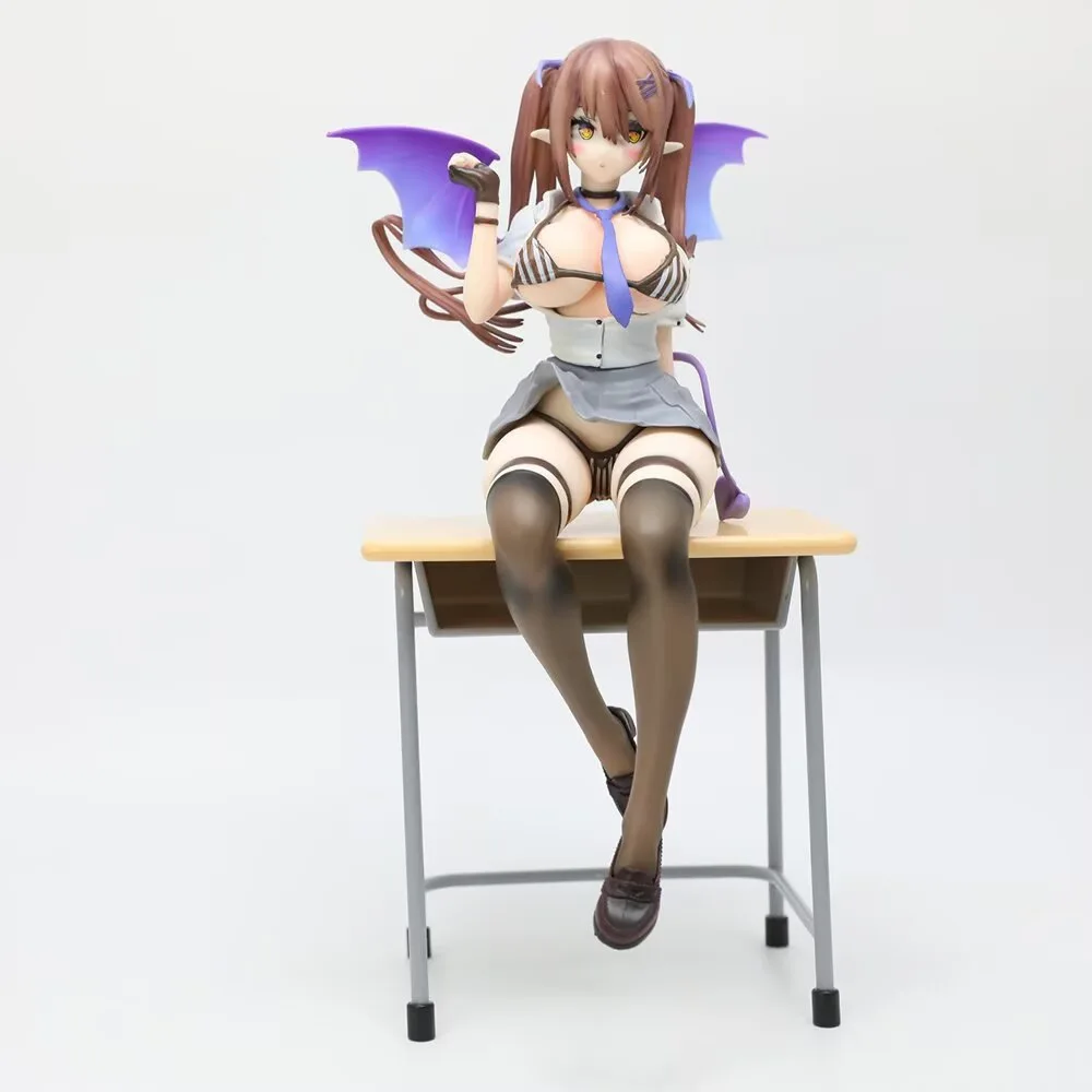 23 CM Nativo Rosa Gatto Diavolo ragazza Lumiru Con Scrivania Ragazza Anime Figura Action PVC Modello Collezione Statua Giocattoli Per Adulti Bambola