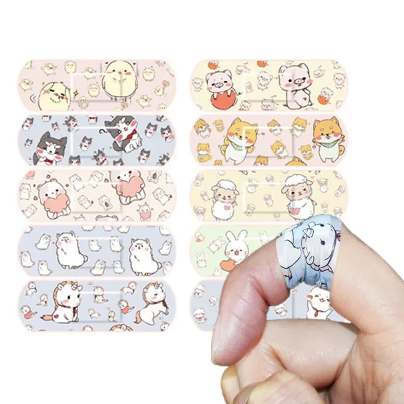 120pcs/set Cartoon Plasters Band Aid First Strips Wound Dressing Patch Band Aids Breathable Adhesive Bandages Woundplast