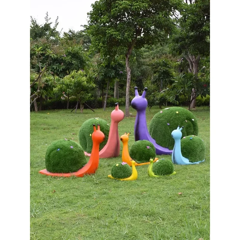 

Outdoor garden landscape decoration ornament simulation animal cartoon green plant snail kindergarten park fiberglass sculpture