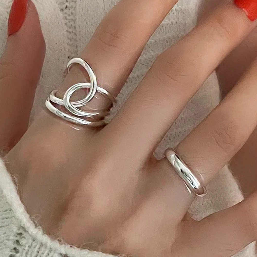 

Кольцо женское из серебра 925 пробы, с линиями