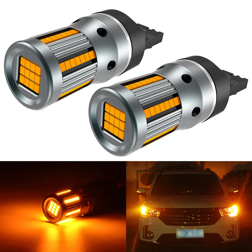 

2Pcs T20 7440 WY21W W21W LED Bulbs 6500K Amber Super Bright Backup Reversing Light Car Signal Lamp For Acura TSX Sedan 2011~2014