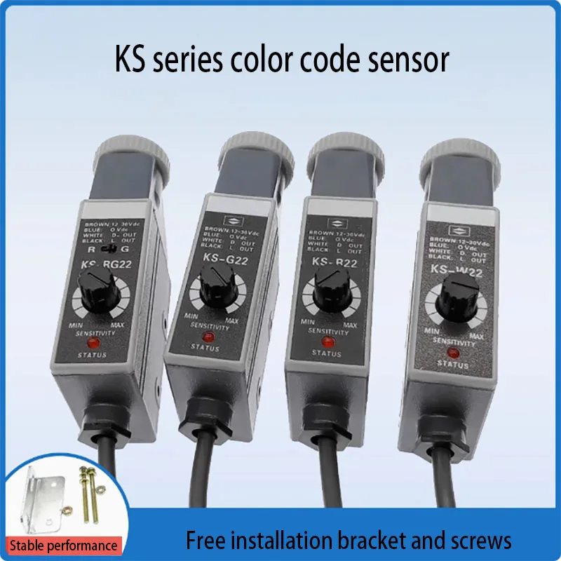 1 Pc Color Code Sensor With Sensitive Adjusting Knob KS-W22/G22/R22/WR22/WG22/RG22 Mark Detection Light Sources Available