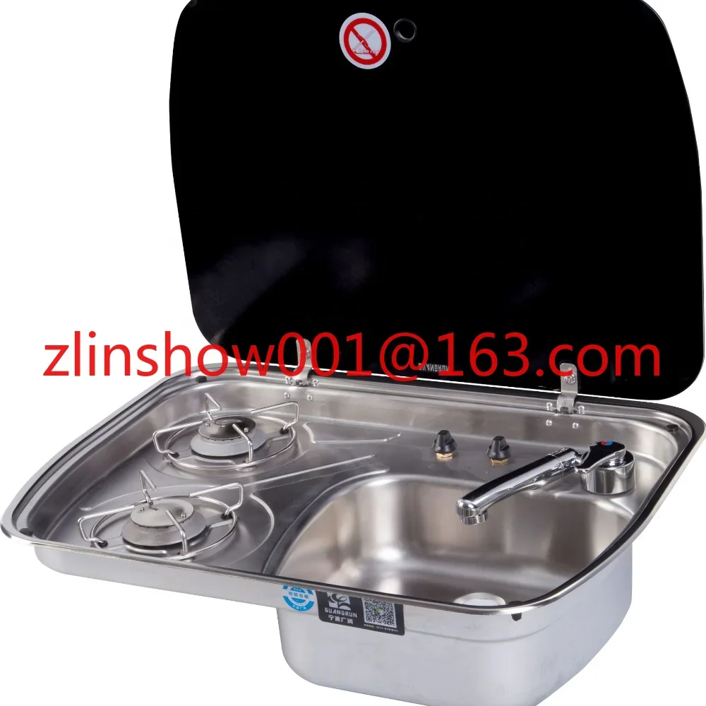 RV kitchen accessories 304 stainless steel RV stove with sink, suitable for RV travel trailers or campers