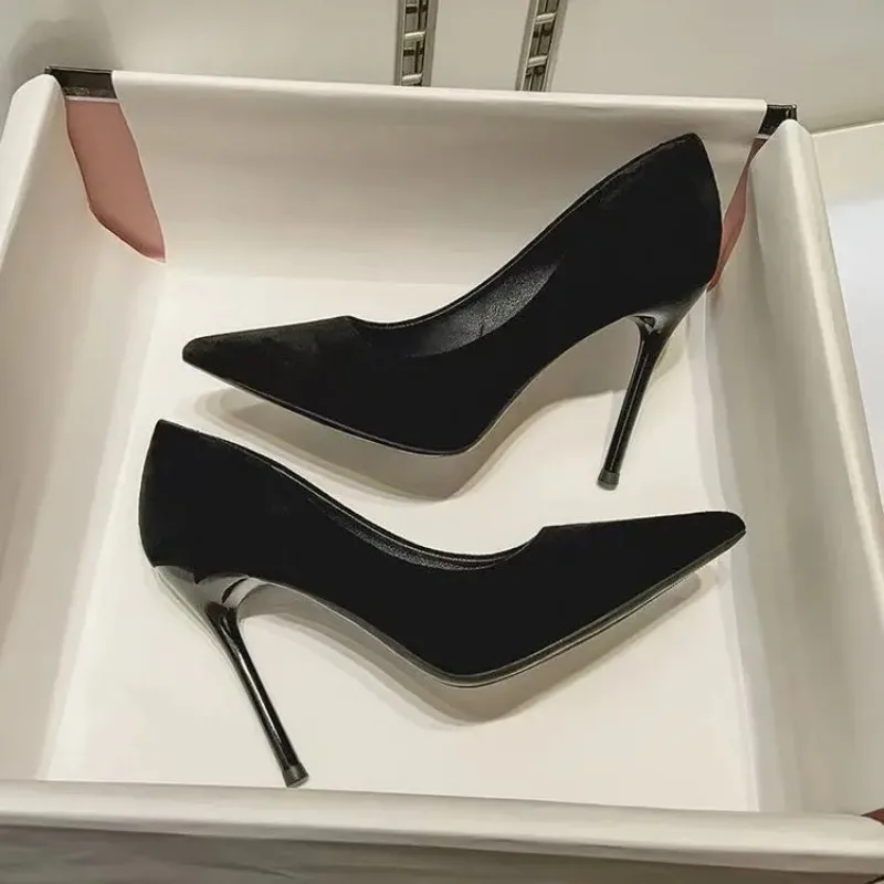 2024 New Women Pumps Suede High Heels Shoes Fashion Office Shoes Stiletto Party Shoes Female Comfort Women Heels