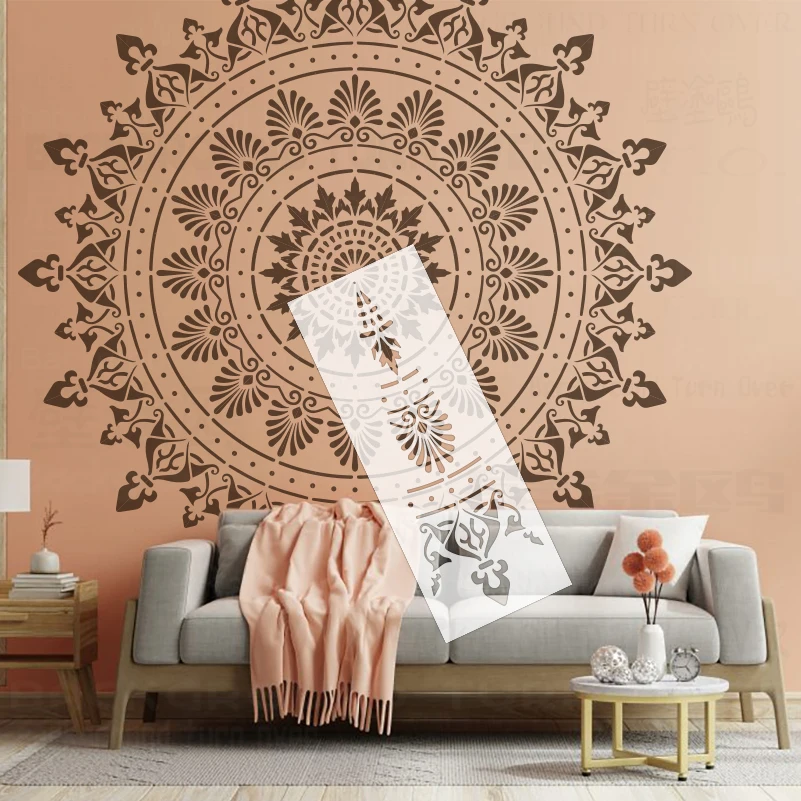 160cm - 240cm Stencil For Painting Wall Decor Template To Paint Decorative Furniture Makers Mandala Huge Giant Flower Round S523