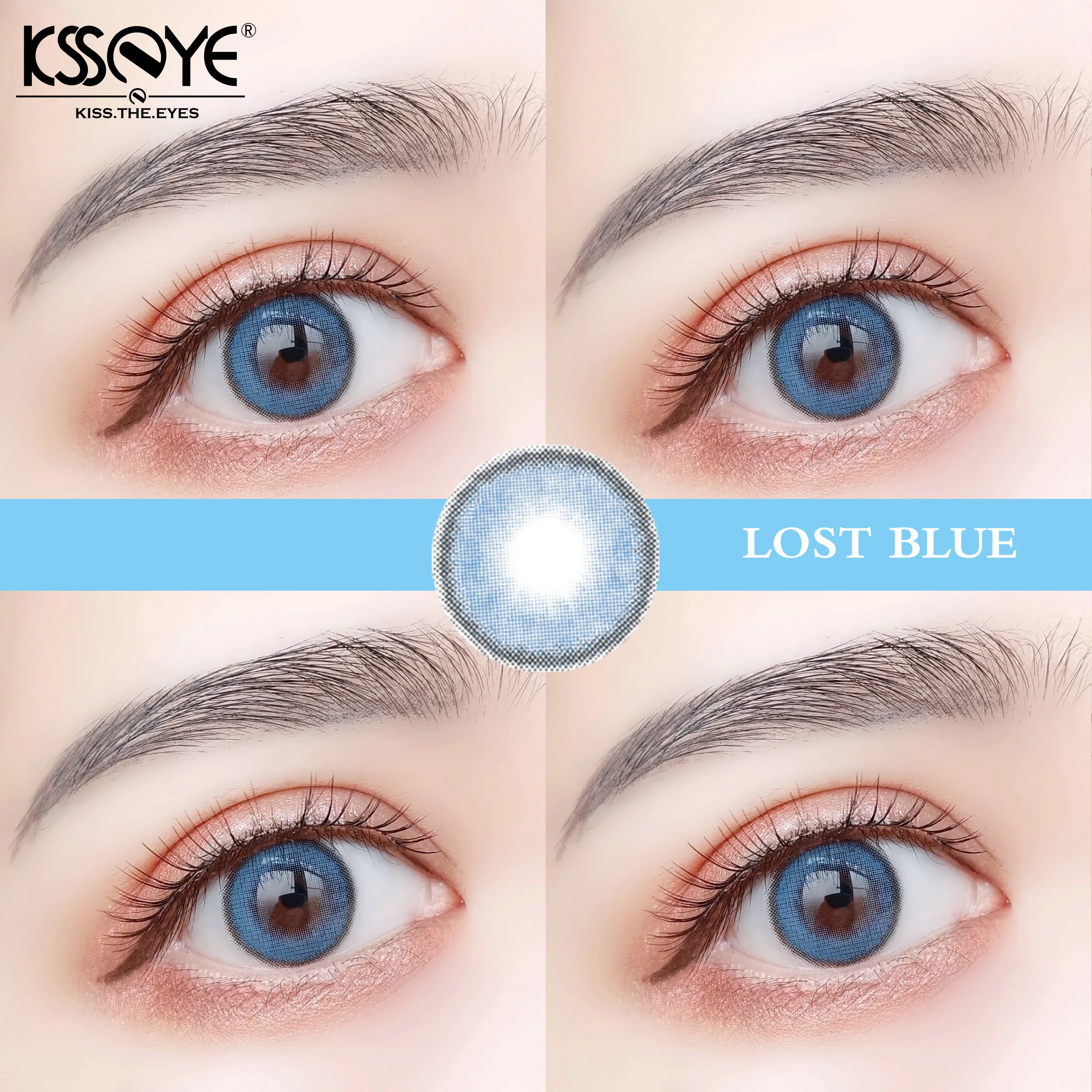 KSSEYE-lentillas de Color azul, lentes de contacto para la belleza de los ojos, 1 par
