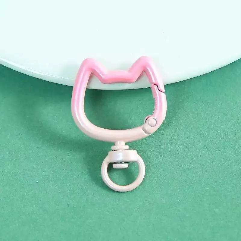 5-10PCS Gradient Cute Cat Clasp Openable Connector Carabiner Key Chain For DIY Keychain Jewelry Making Supplies Crafts view 6
