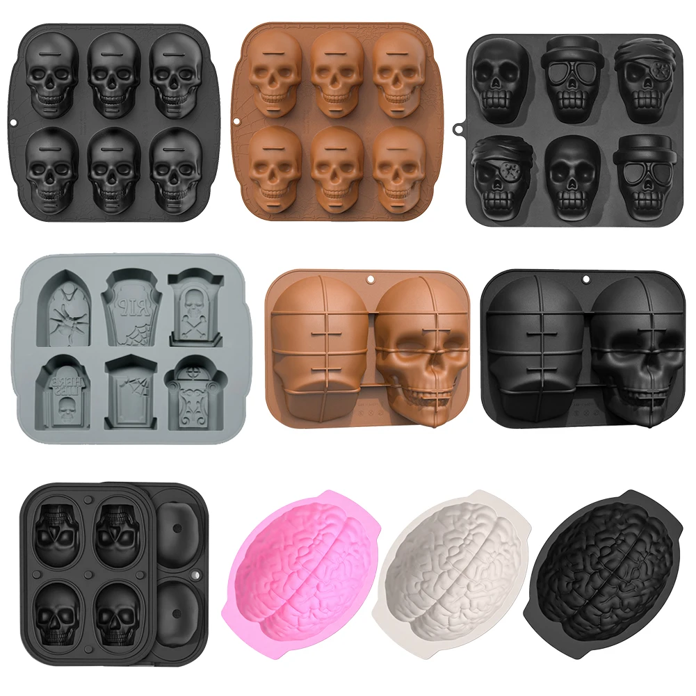 

3D Skull Baking Cake Mold for Halloween Ice mold Food Grade Silicone DIY Large Skull Cake Pan,Halloween Decor Birthday Party