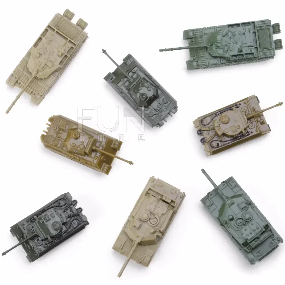 1:144 4D Classic Tank Model of World War II Finished Model Type Tiger / Leopard Sand Table Plastic Tanks Toy