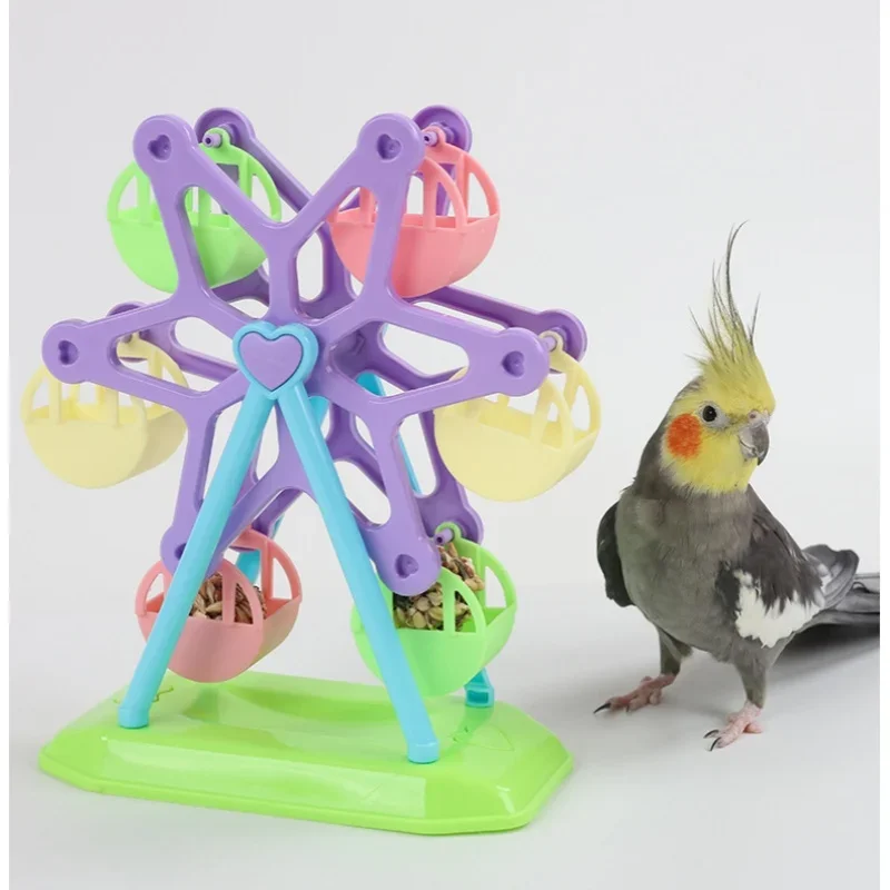 Parrot Ferris Wheel Dove Bird Ferris Wheel Toy Parrot Feeder Cage Accessories for Cockatoo Budgies Birdcage