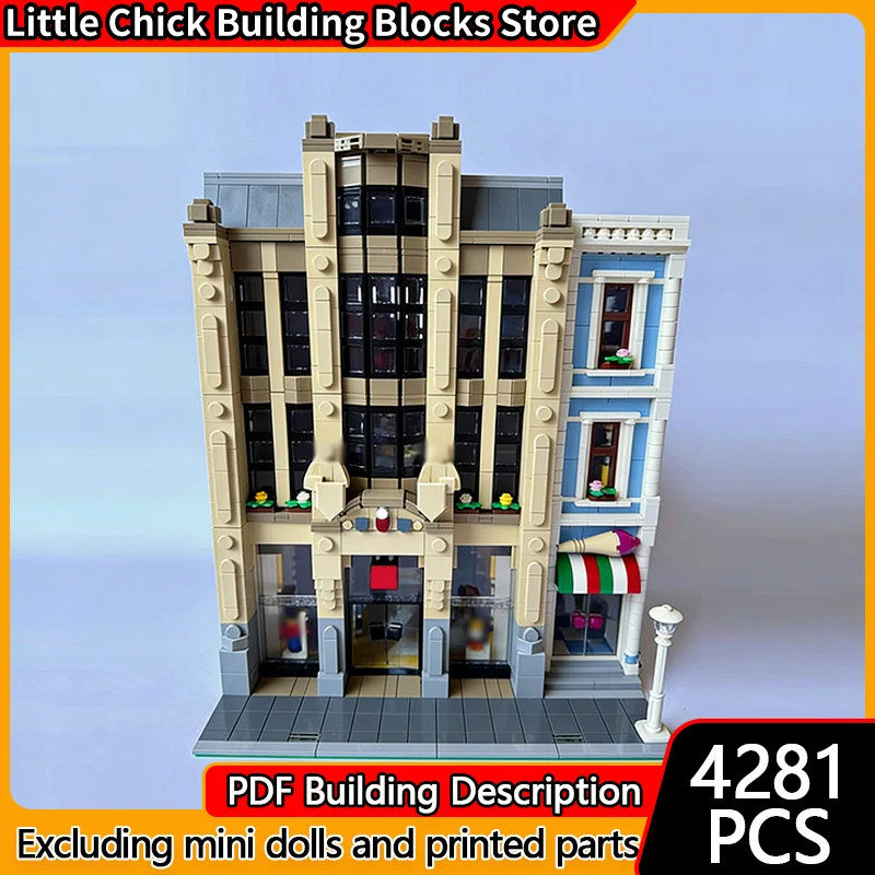 

City Street View Model MOC Building Bricks Three-Story Toy Store Modular Technology Children Holiday Gifts Assemble Toys Suit