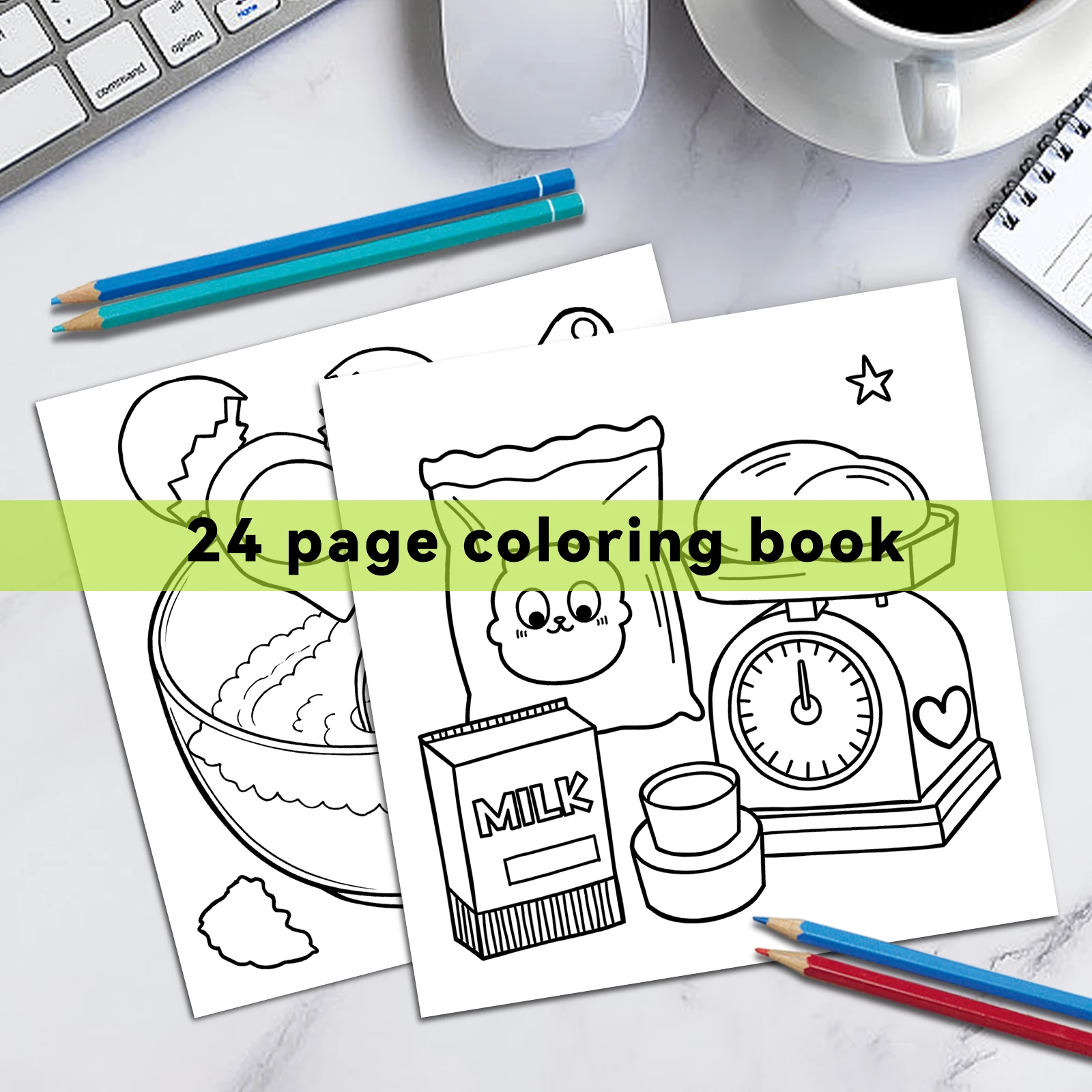 BAKE SHOP Coloring Book for Adults And Teens Featuring Cute Drawing Book Bold-easy Patterns Perfect Gift for Party and Birthday