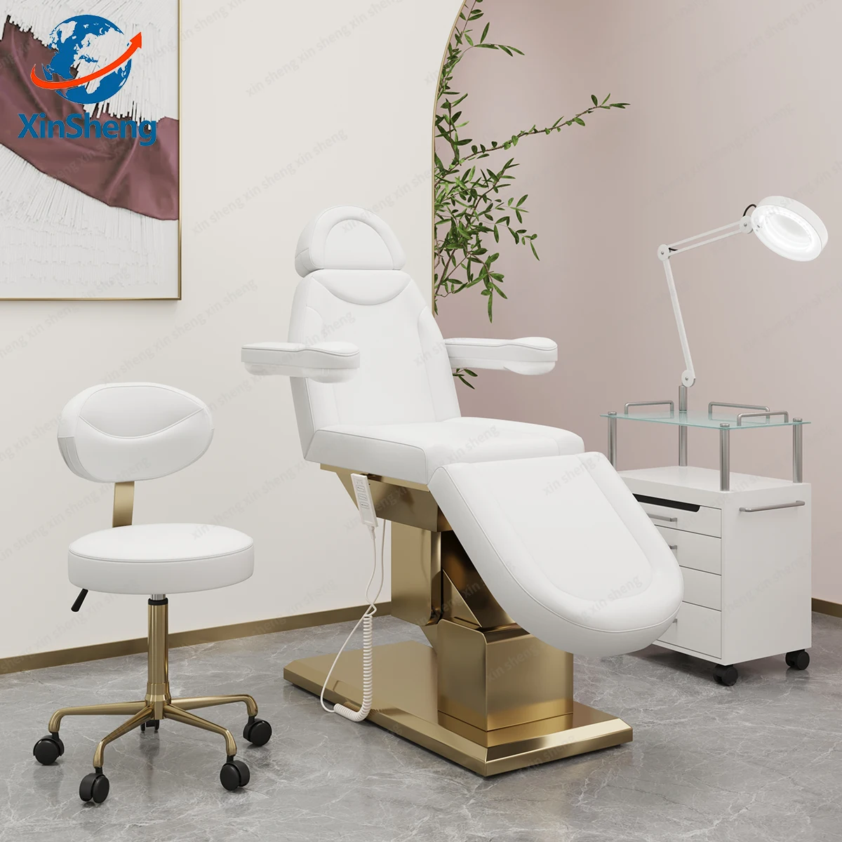Electric Lift Adjustable Chair Beauty Care Bed Check the Diagnostic Chairs Hospital Clinic Furniture Sofa Material