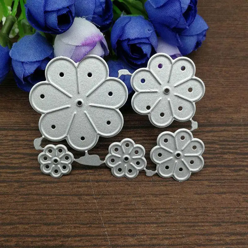 Pétalos flores Metal Cutting Dies Plantilla álbum recortes Diy Card papel estampilla C5AD