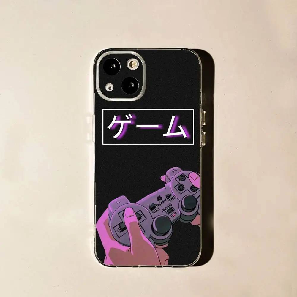 حافظة هاتف لعبة P-PlayStation لهاتف iPhone 16,15,14,13,12,11 Plus,Pro,Max,XR,XS,X,7,8 Plus,SE,Mini غطاء شفاف ناعم