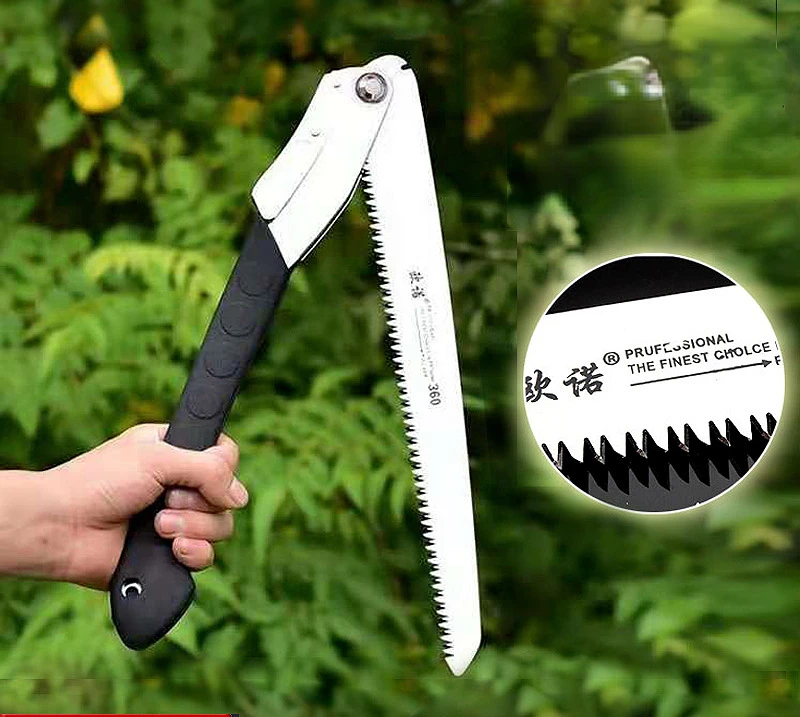 For Wood Branches Cutting Tree Trimming Bamboo Pruning Bone 3 sided tooth safety lock  Quick folding saw 14inch manganese steel