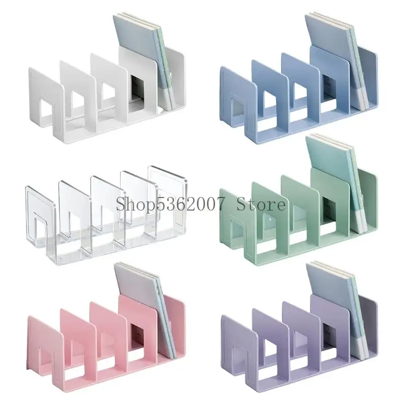 Acrylic Bookend for Shelf 4 Section Book End Desktop Book Organiser 32x14x13cm 40JB