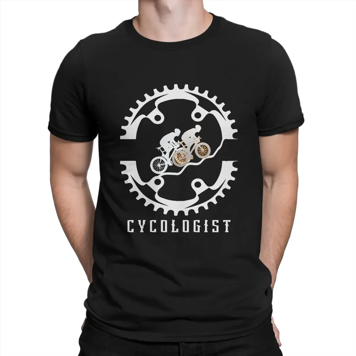 Men's T-Shirts FUNNY Casual Cotton Tees Short Sleeve Cycologist Bicycle T Shirt Round Collar Tops Printing