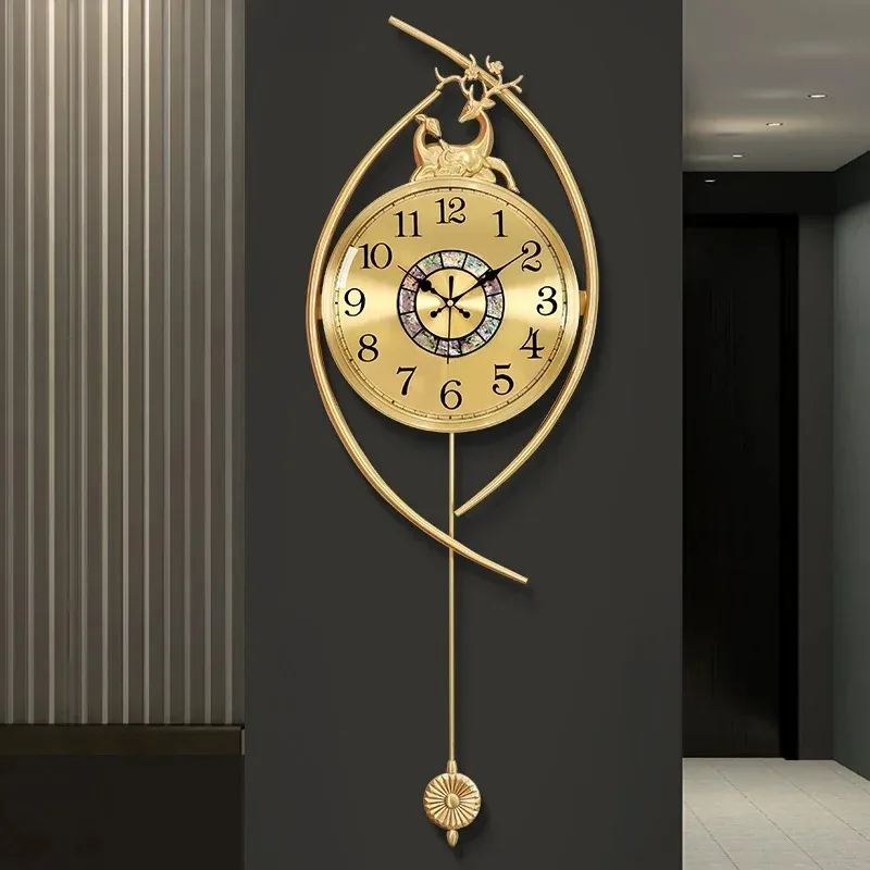 Quiet New Design Wall Clock Vintage Fancy Gold Elegant Nordic Pendulum Wall Clock Digital Creative Luxury Reloj Pared Home Decor