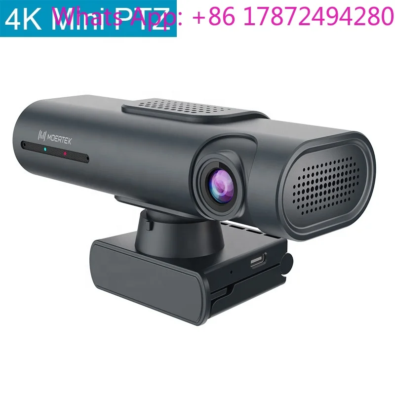 4K Mini PTZ Auto Tracking Gesture Control PC  Dual Microphones  Image Sensor Webcams Show Mode Conferencing