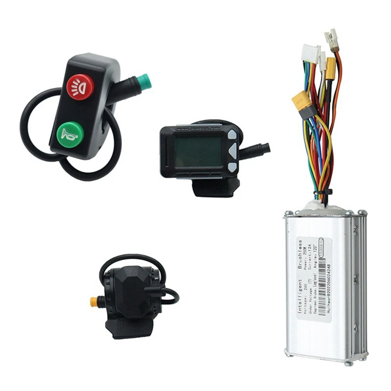 24V 250W Electric Scooter Controller+LCD Display+Brake+Switch Kit For Carbon Fiber E-Scooter Bike Cycling Equipment Parts