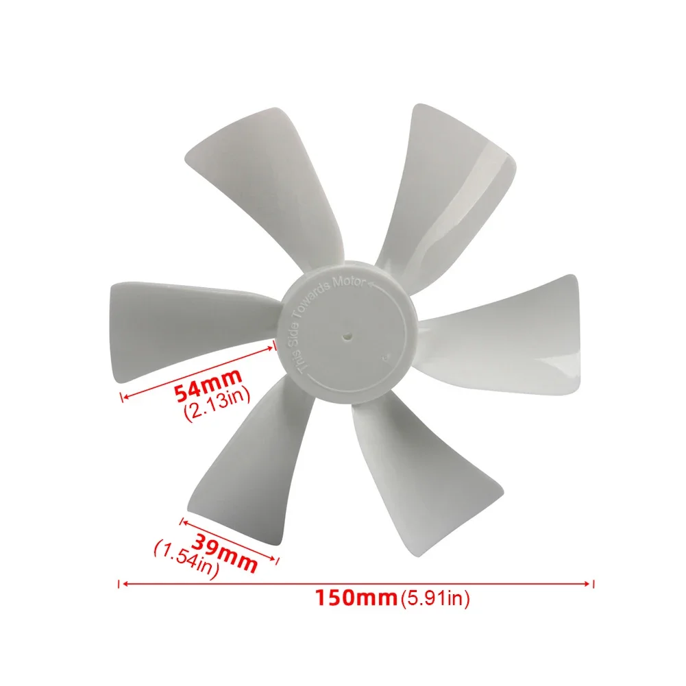 6 Inch RV Exhaust White Vent Fan Blade with 12V D-Shaft RV Fan Motor for Elixir Ventline 12 Volt Motor Roof Replacement Vent Fan