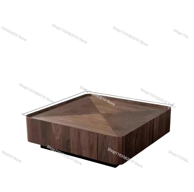 

Home office and school walnut bark wood living room furniture modern square coffee table