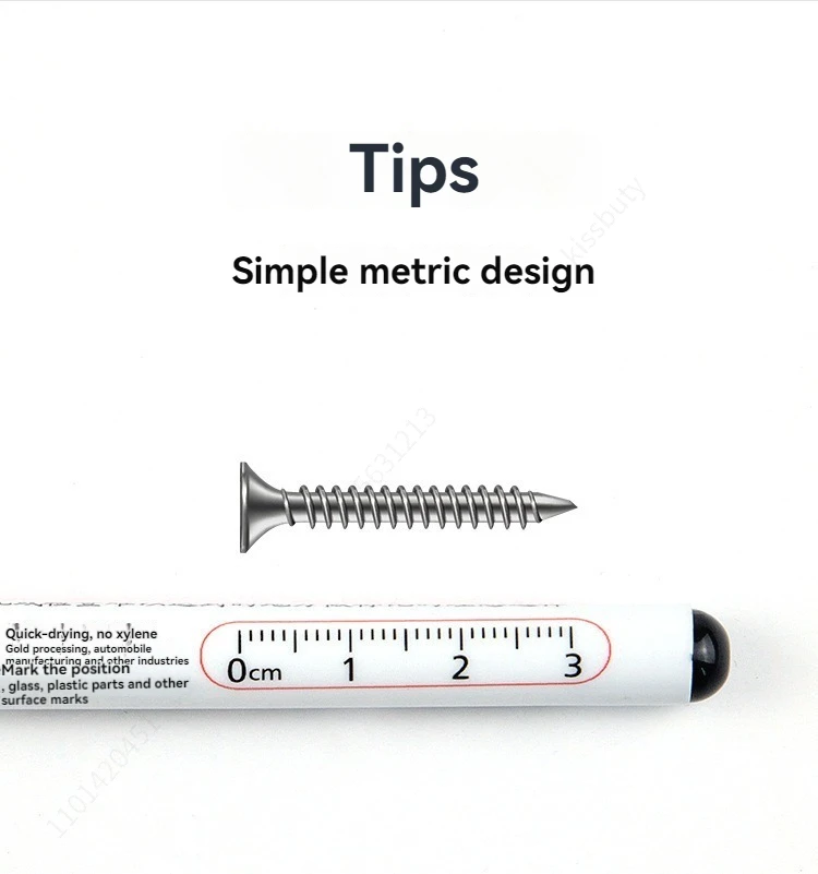 4–100 Stück, 2 cm, wasserdicht, langer Kopf, Tiefloch-Markierungsstift für Metall, Schreiner, Rot/Schwarz/Blau/Grün/Weiß, Holzbearbeitungswerkzeuge – Detail 3