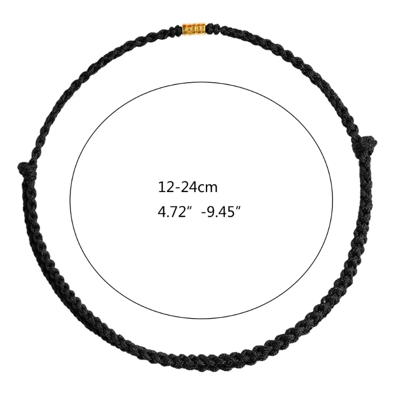 Fashion Handmade Gold Color Beads Red Rope Lucky Bangles Length Adjust Circle Charm Bracelets for Women Men Lovers\' Gift