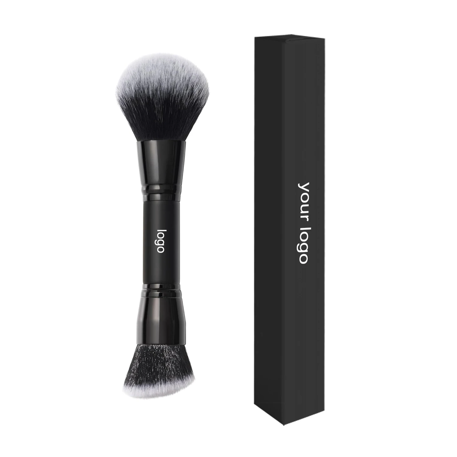 Single Makeup Brushes Private Label Popular Round Angled Foundation Makeup Blending Brush With Packing Wholesale 10pcs/lot
