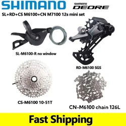 SHIMANO DEORE M6100 Groupset SL RD CN CS M6100 For 1x12s MTB Rear Derailleur 10-51T Cassette Sunshine K7 DEORE 12S 4pcs Kit