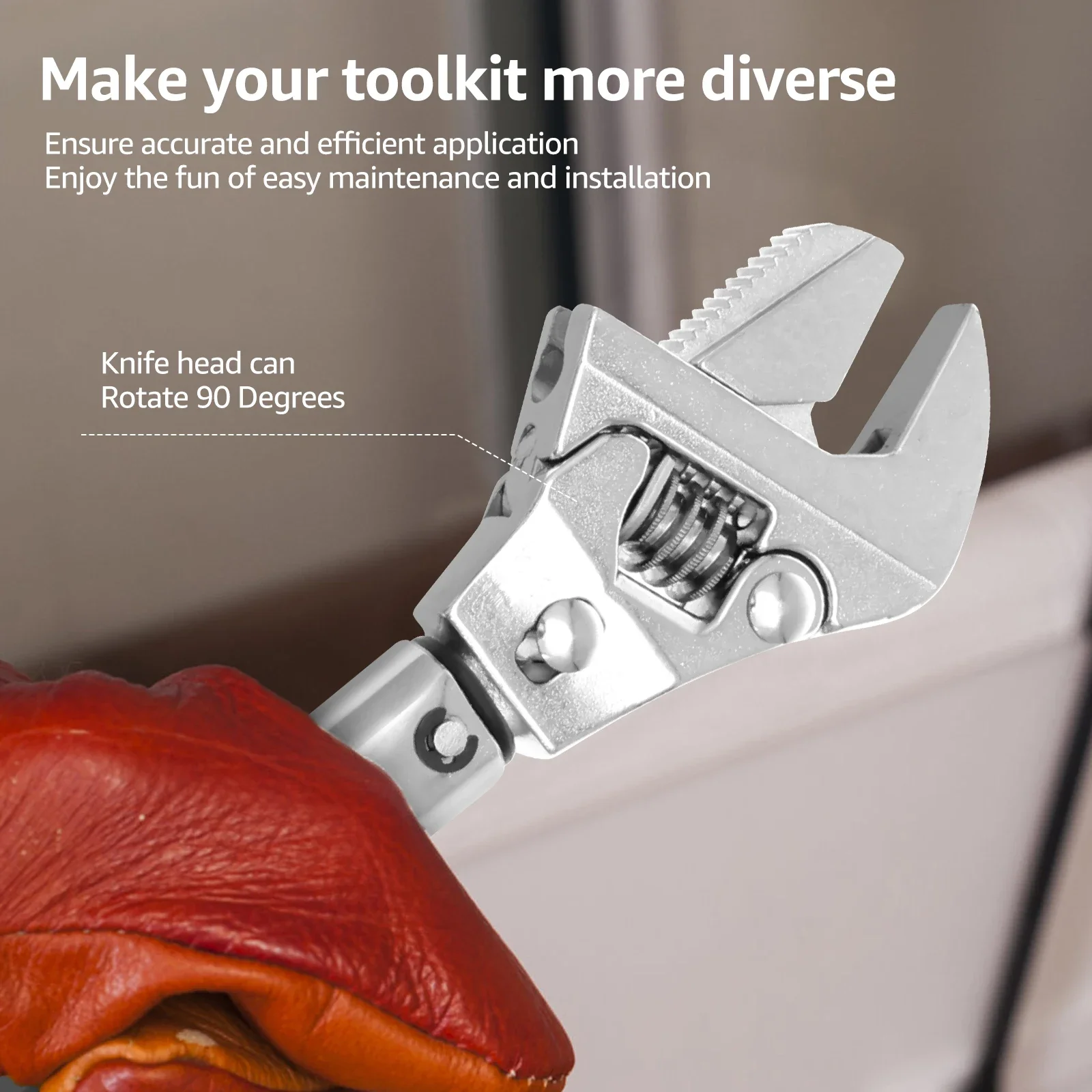 19-110NM 43mm Chiave dinamometrica regolabile 4 in 1 Chiave dinamometrica multifunzione Open End Strumento di riparazione Chiave per carpentiere meccanico domestico