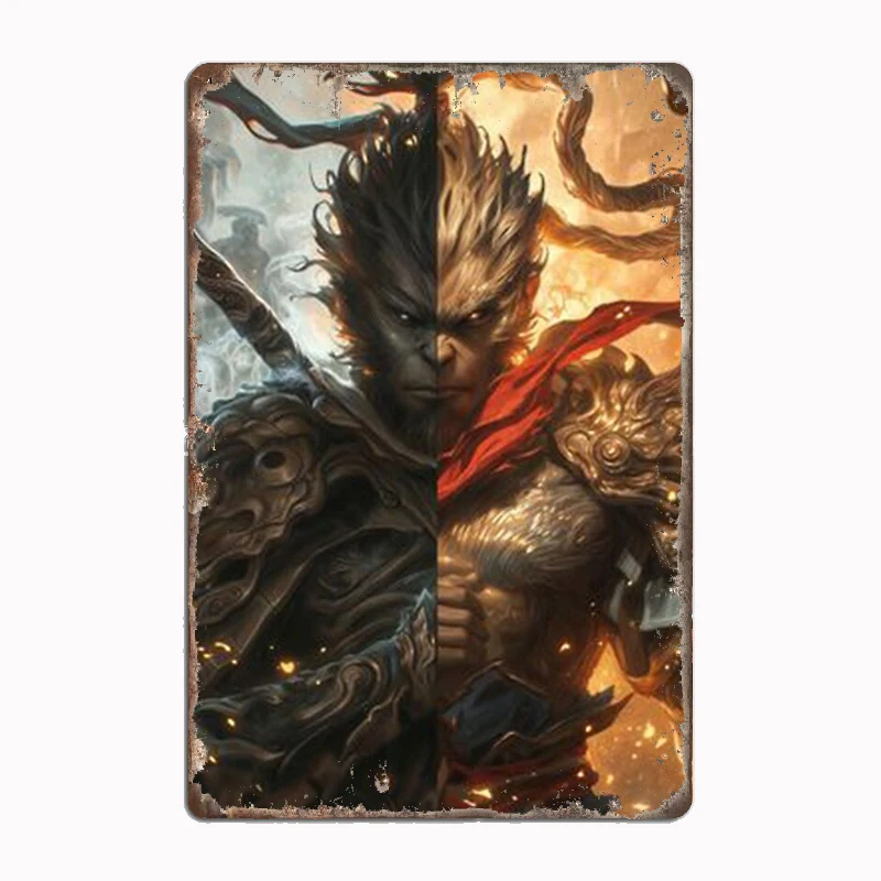 

Black Myth Wukong 1 Art Poster Metal Sign Poster Garage Room Decor Automobile Club Tin Home Decor