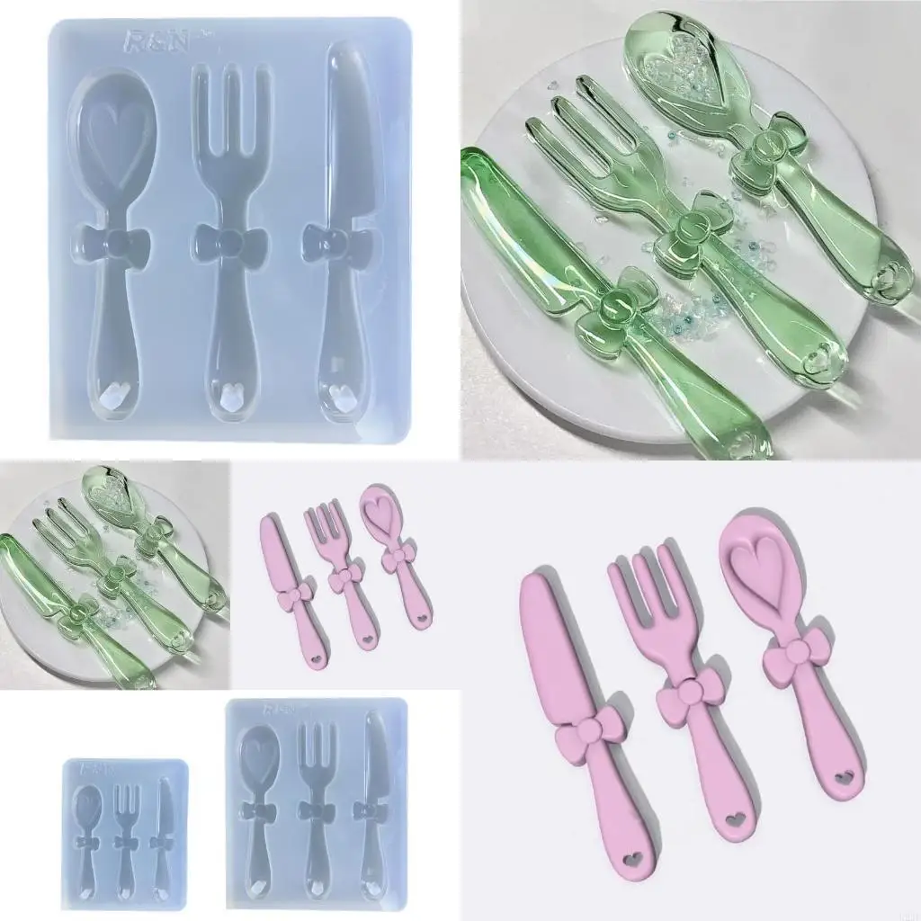   Knife Fork Spoon Parts Keychain Mold DIY Pendant Jewelry Epoxy Crafting Mold