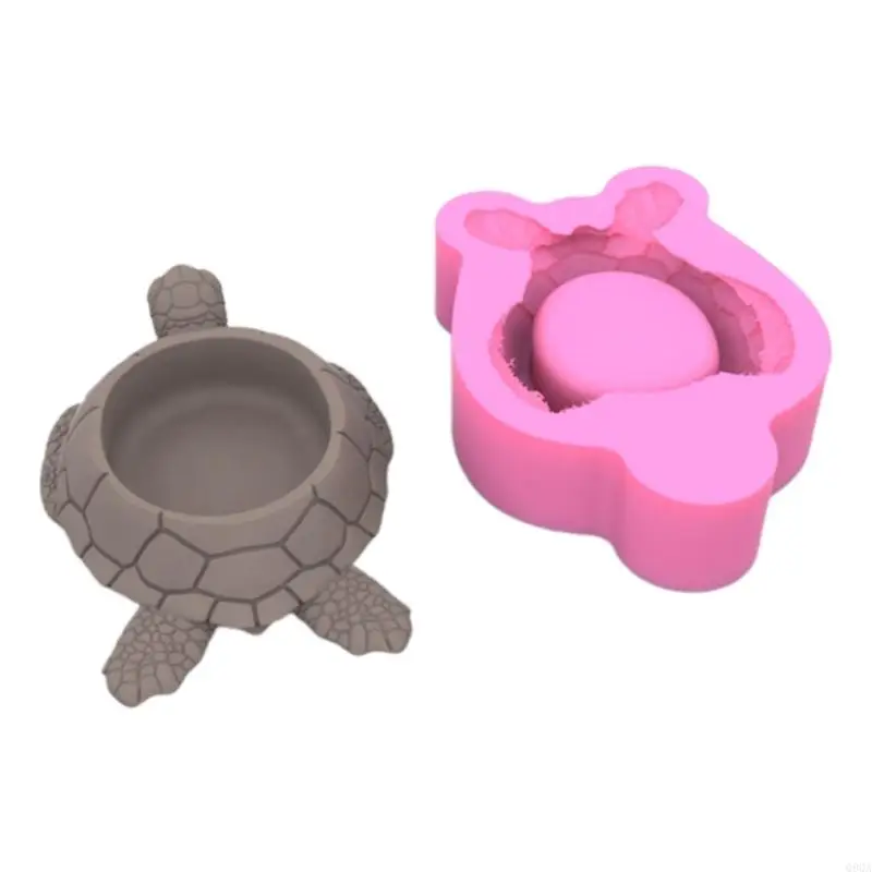 Q9QA Tortoise Shaped Silicone Molds for Epoxy Resin Candle Holder Home Decoration, Silicone Concrete Cement Flowerpots Mould