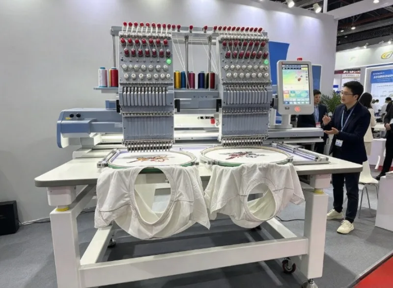 Industrial Multi Head Embroidery Machine With 12 Needles Per Head And Network Connectivity For Factories