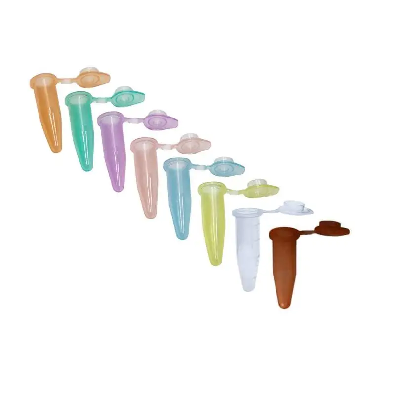 50/100PCS Mixed Color 1.5ml Plastic Centrifugal Test Tube with Snap Cap, Sample Vial for Lab Equipment Storage Experiment Use
