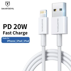SmartDevil 20W USB Cable for iPhone 16 15 13 Pro Max 14 Plus X Xr Phone Fast Charging Data Sync For iPad iPod Lightning 3A 3.0