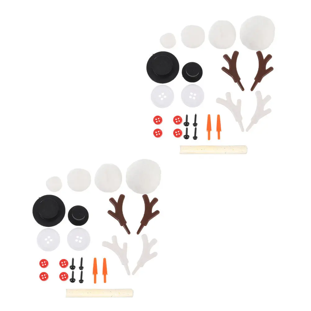 مجموعتان من أدوات ديكور رجل الثلج DIY، نشاط خارجي تفاعلي ممتع لعيد الميلاد والشتاء ومهرجان رجل الثلج #6