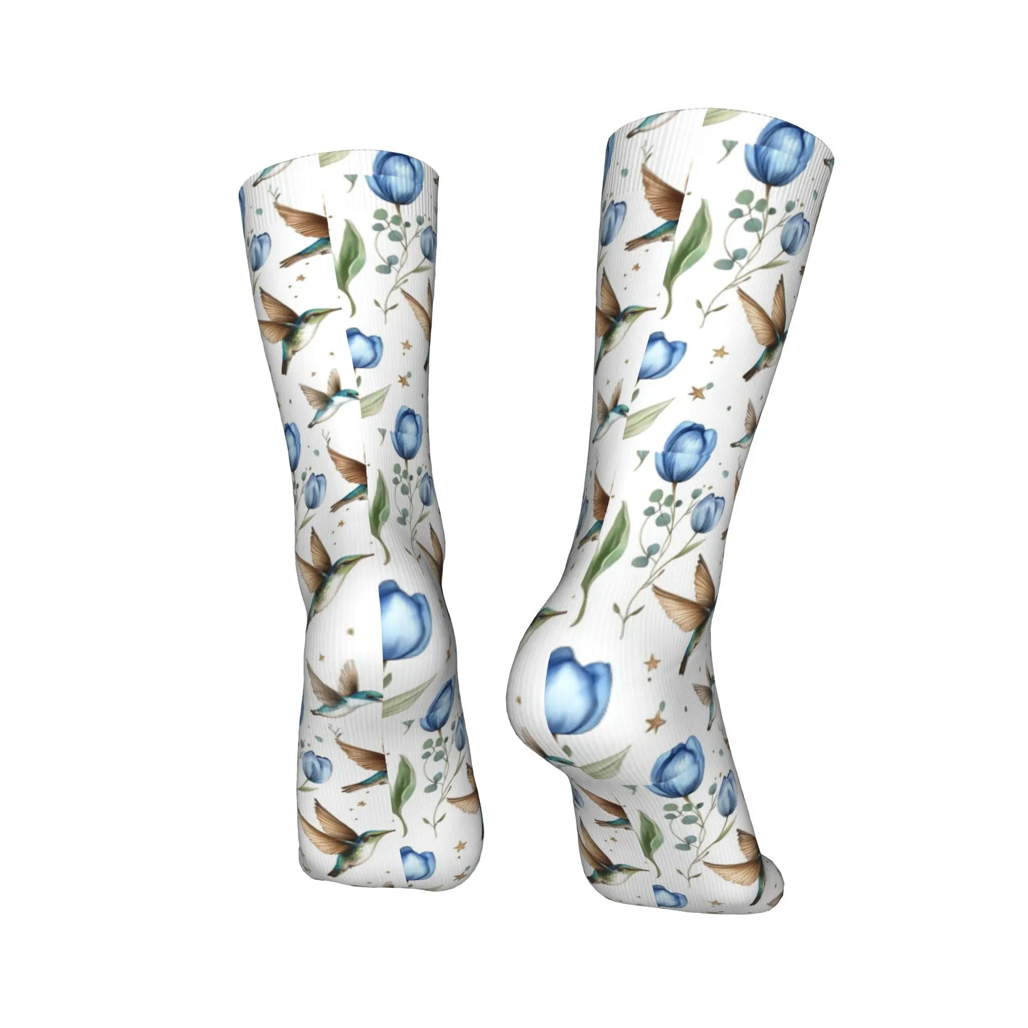 جميع المواسم الزنبق والطيور الطنانة الجوارب Harajuku جوارب فائقة النعومة الرياضة الأوسط جوارب أنبوبية هدية عيد ميلاد لينة