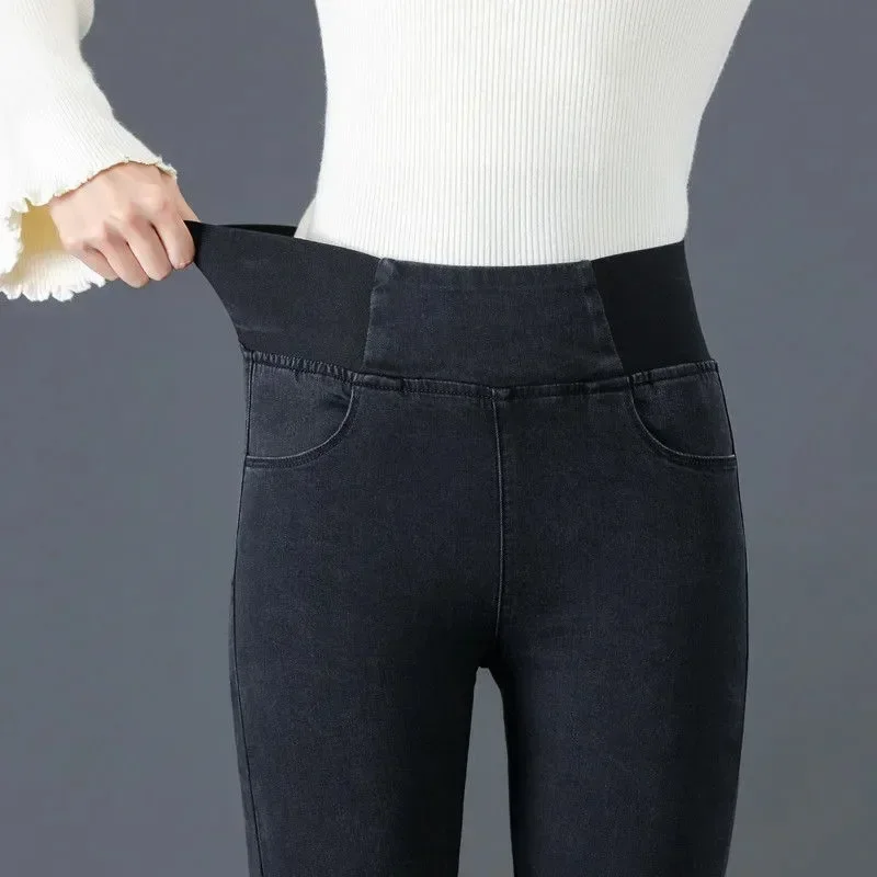 Jeans Oversize 26-38 Slim Denim Pants Women's High Waist Skinny Jean Vintage Wash Pencil Stretch Vaqueros Leggings Pantalones