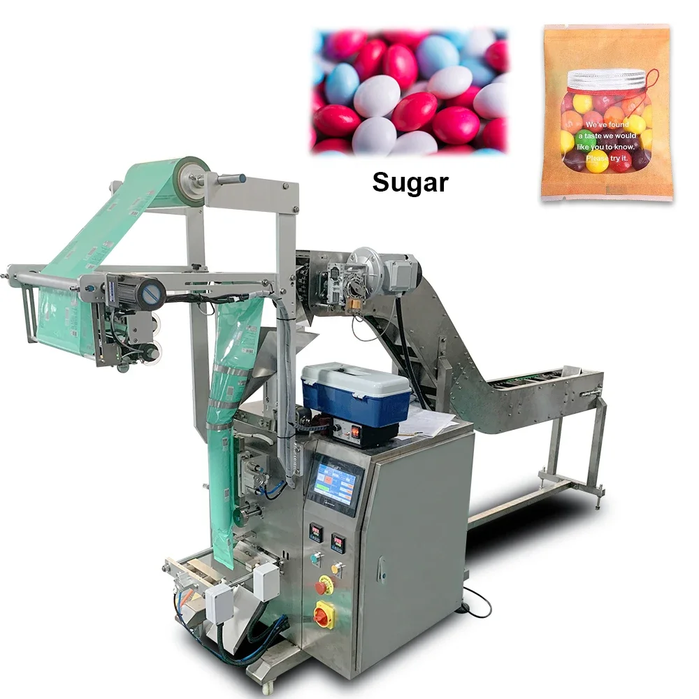 Semi-Auto Ketting Emmer Koekjes Gehaktbal Dumplings Fruit Chips Gezwollen Graan Bevroren Voedsel Vullen Afdichting Verpakkingsmachine