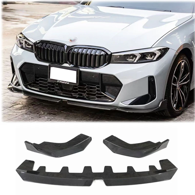 

For BMW 3 Series G20 LCI 2022-2023 320i 325i 330i Carbon Fiber 3 PCS Front Bumper MP Style Front Lip